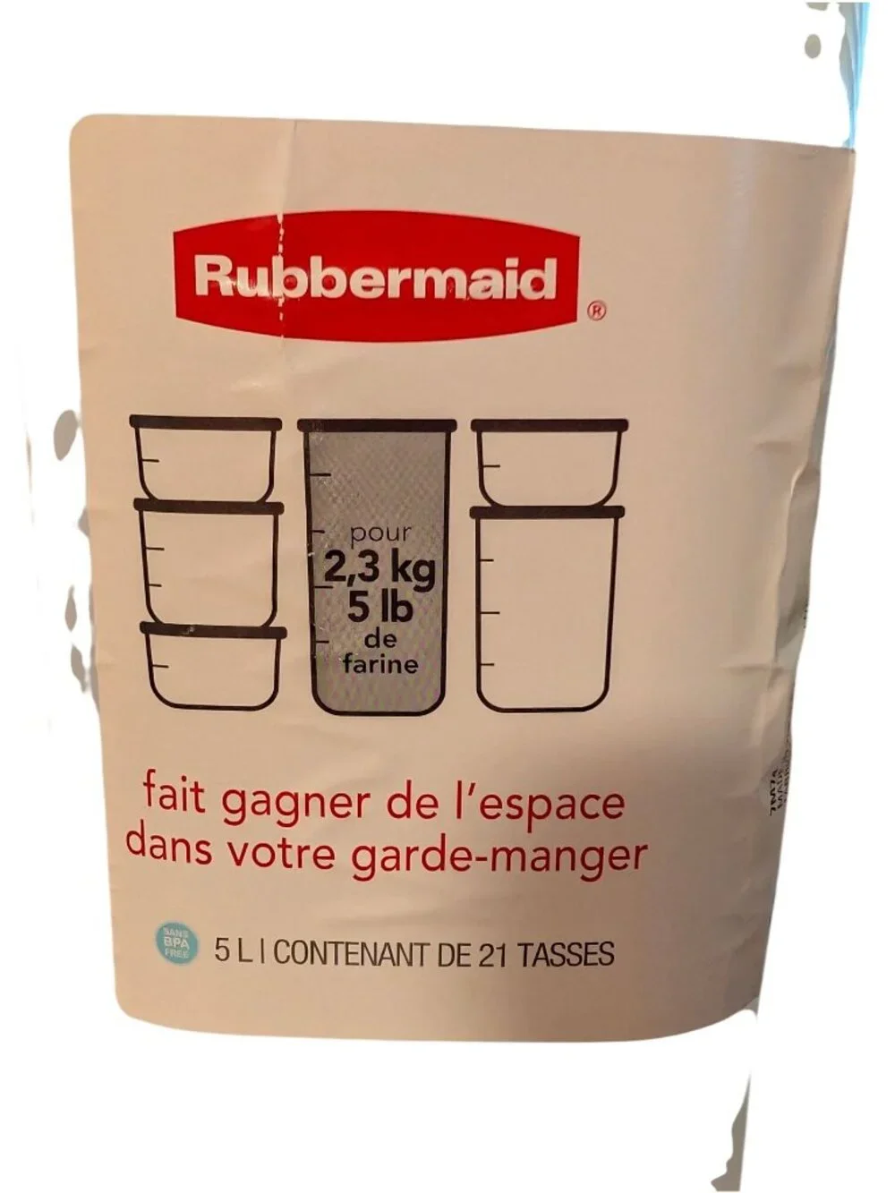 Rubbermaid 5L Clear Plastic Pantry Storage Container With Red Lid BPA-Free Holds